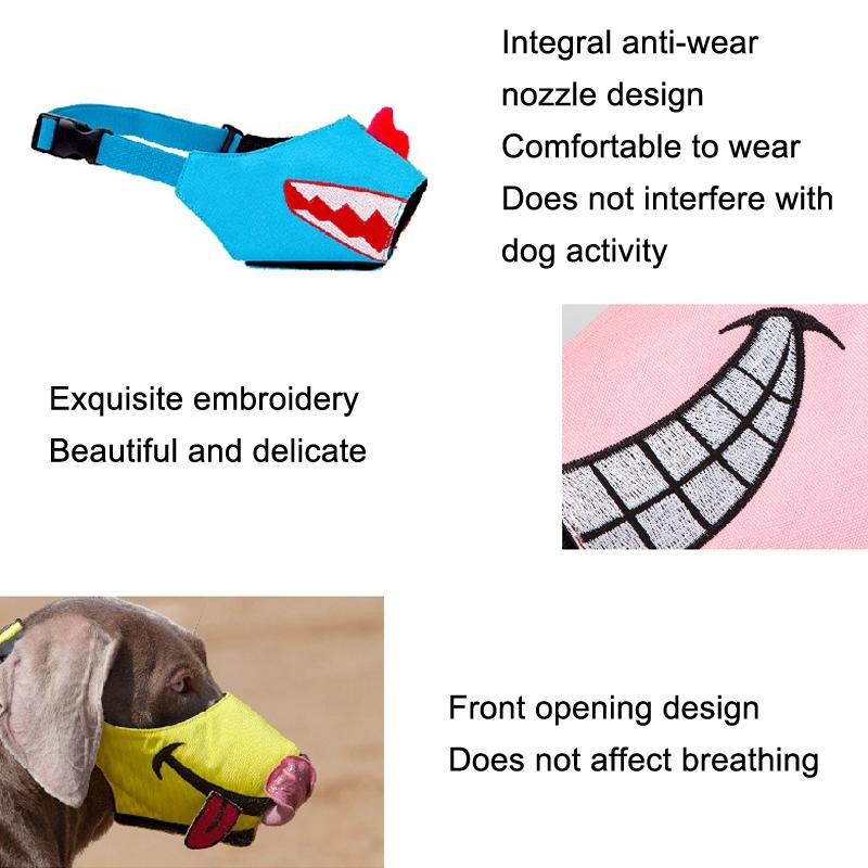 Cartoon Dog Mouth Cover Anti-Bite Nylon Dog Mask - Size L - Yellow - L