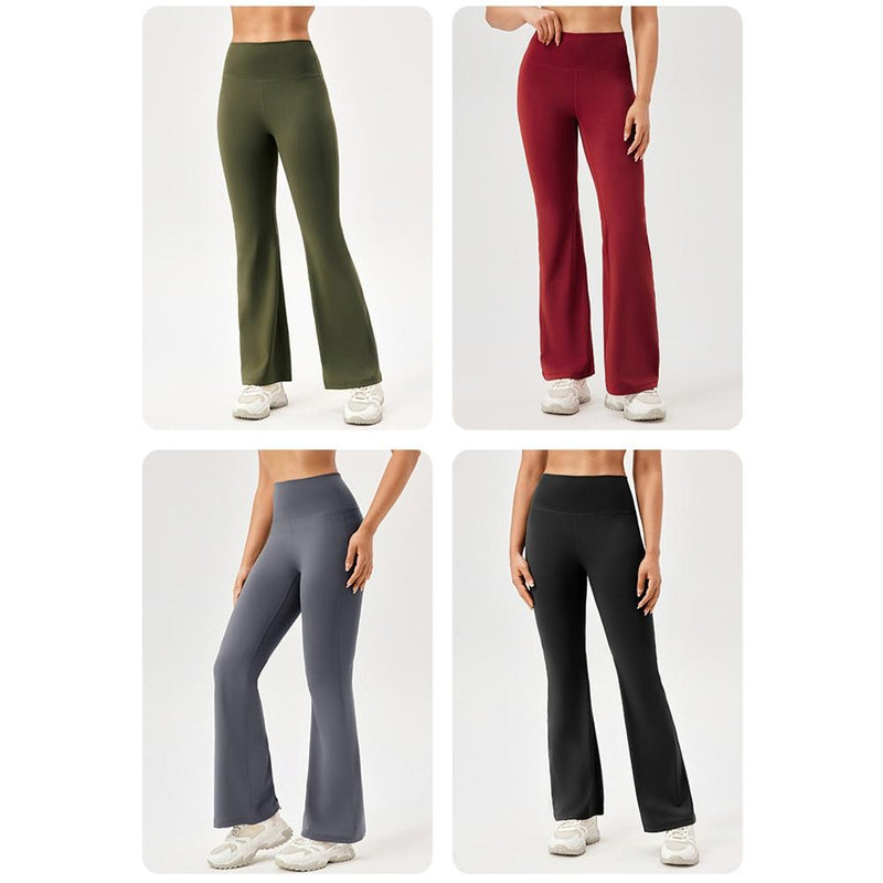 High Waisted Elastic Yoga Flared Pants Size L - Black - L