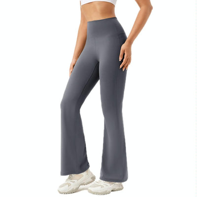 High Waisted Elastic Yoga Flared Pants Size L - Black - L