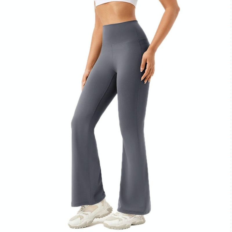 High Waisted Elastic Yoga Flared Pants Size L - Black - L