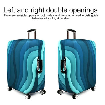 Protective Elastic Luggage Covers - 25-28 Inch - Resistant to Abrasion and Dust - Green Ripple