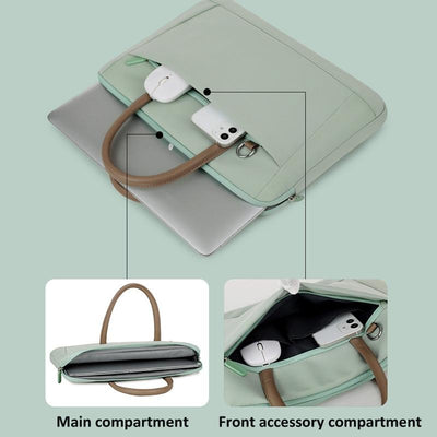 13-13.3 Inch Laptop Bag Crossbody Briefcase In Oxford Cloth - Black - 15 - 16.1 Inch