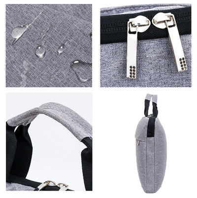 15 Inch Waterproof Portable Notebook Bag - Multifunctional Single Shoulder Computer Bag - Black