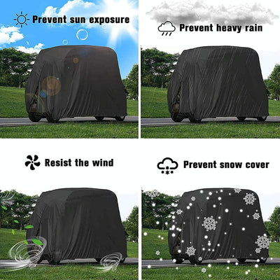 Waterproof Golf Cart Scooter Cover - 285x122x168cm - Black