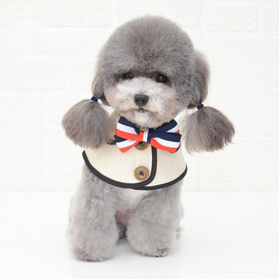 Dog Shawl Saliva Towel Scarf Pet Bow Tie Jewelry Accessories - Size L - Khaki