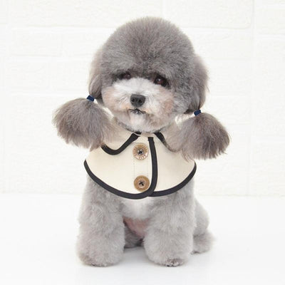 Dog Shawl Saliva Towel Scarf Pet Bow Tie Jewelry Accessories - Size L - Khaki