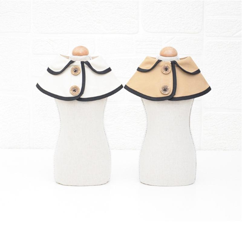 Dog Shawl Saliva Towel Scarf Pet Bow Tie Jewelry Accessories - Size L - Khaki