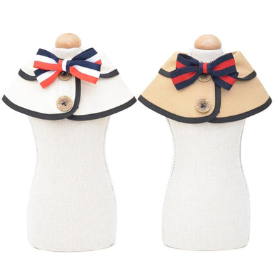 Dog Shawl Saliva Towel Scarf Pet Bow Tie Jewelry Accessories - Size L - Khaki