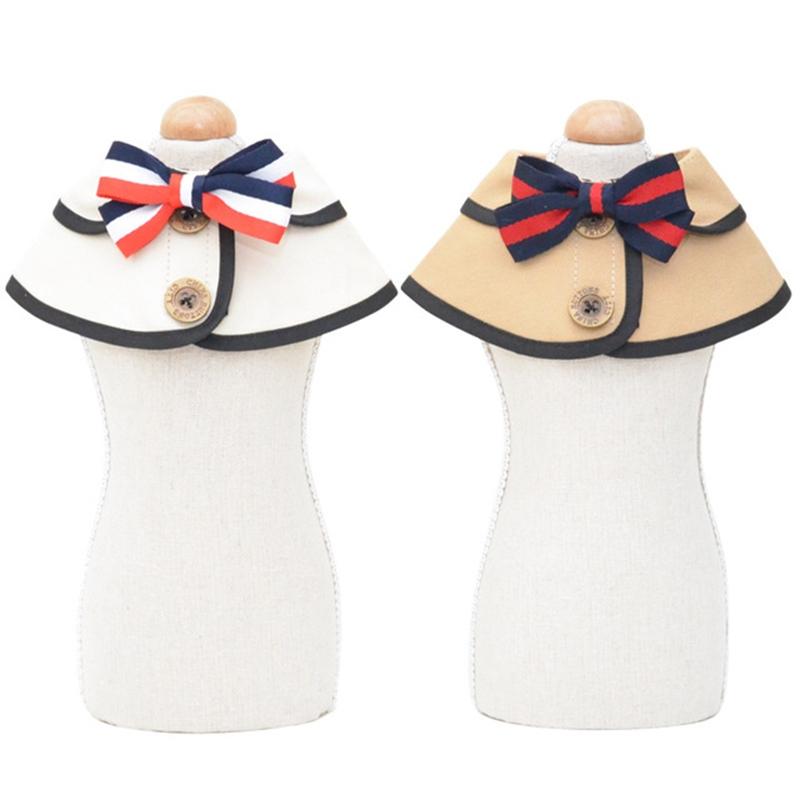 Dog Shawl Saliva Towel Scarf Pet Bow Tie Jewelry Accessories - Size L - Khaki