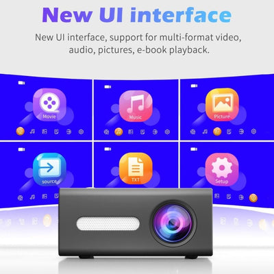 Portable Multimedia Game Projector - 25 Lumens - Black