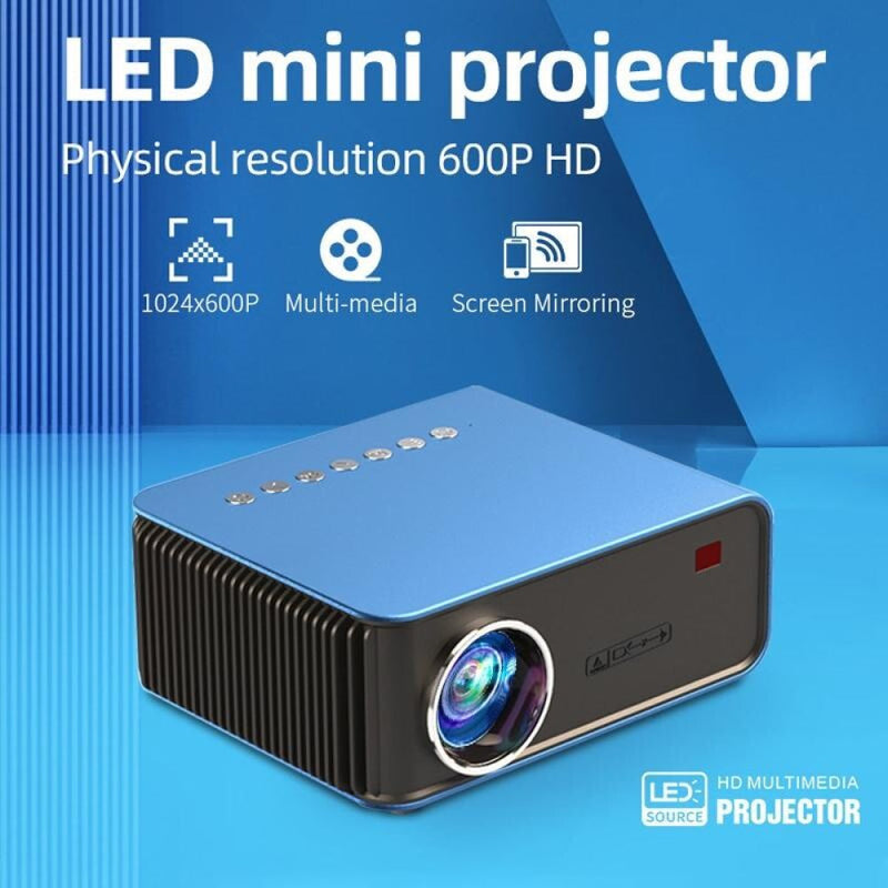 Portable Home Theater Projector - 1200 Lumens 1024X600 Resolution Blue