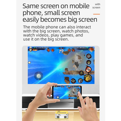 Portable Home Theater Projector - 400 Lumens Hd Same Screen Version - White Yellow