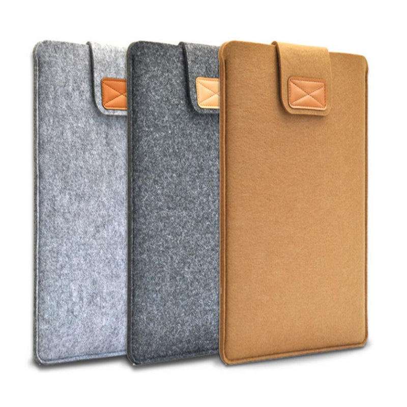15 Inch Vertical Felt Laptop / Tablet Sleeve Bag - Khaki