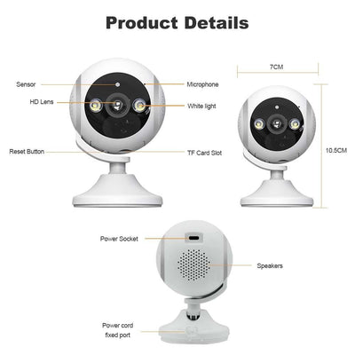 180 Degree Panoramic Smart Ptz Wifi Camera - White