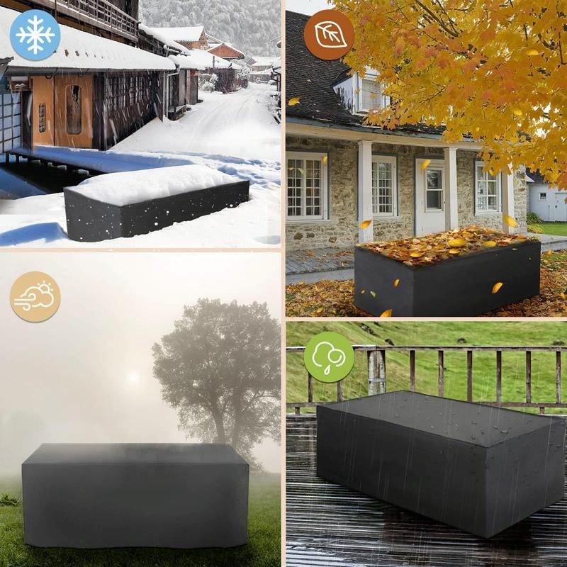 Waterproof Outdoor Furniture Cover - Protects Table And Chairs From Dust And Uv Rays - 90X90X40Cm - Black