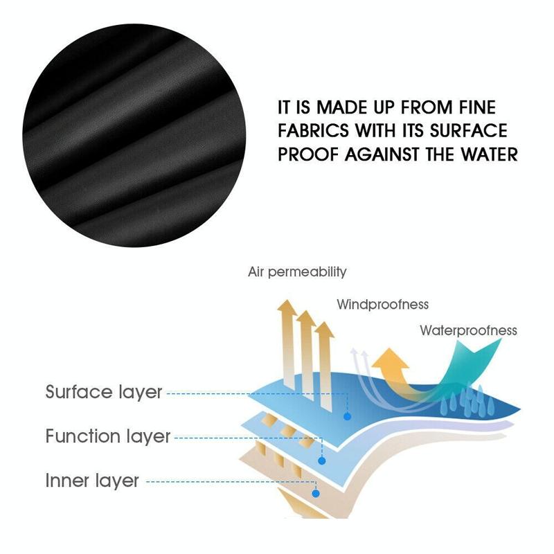 244X244X90Cm Waterproof & Dustproof Cover For Bathtub Swimming Pool Table & Chair - Protects From Falling Leaves - Black