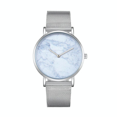 Stylish Men Quartz Watch with Stainless Steel Band - Round Dial Silver Alloy Case - Wa0736A