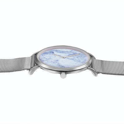 Stylish Men Quartz Watch with Stainless Steel Band - Round Dial Silver Alloy Case - Wa0736A