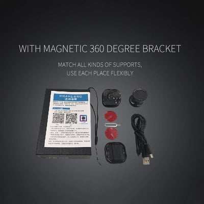 720P Mini Wearable Wifi Camera - 120 Degree Wide Angle - Black