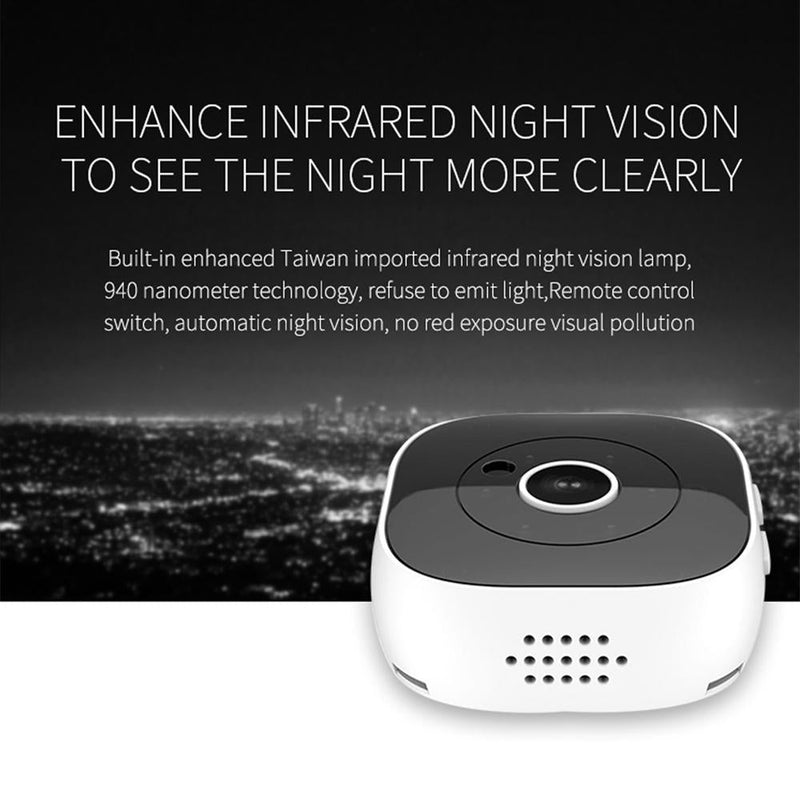 720P Mini Wearable Wifi Camera - 120 Degree Wide Angle - Black