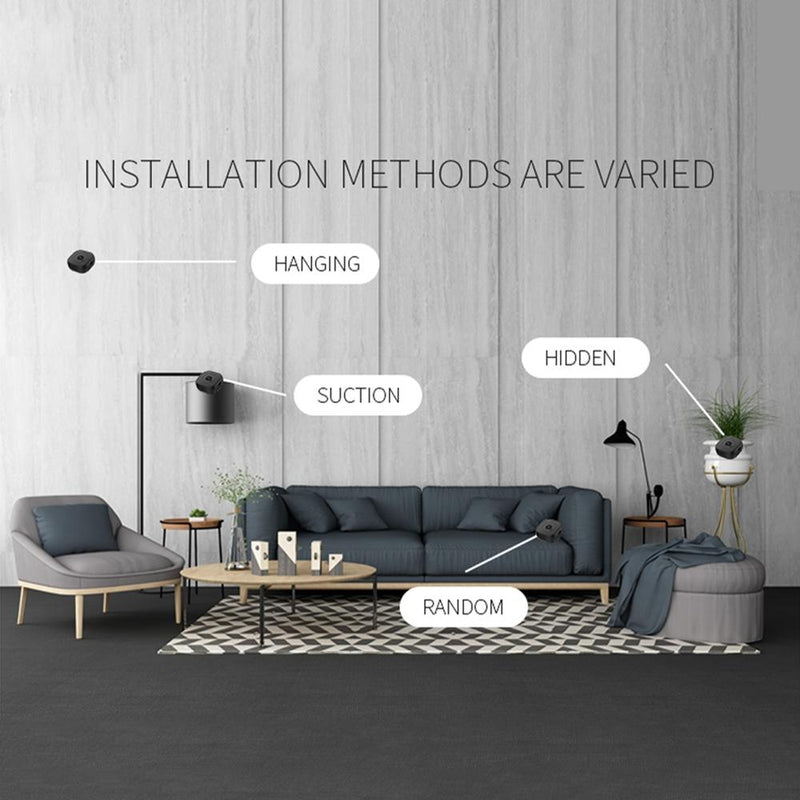 720P Mini Wearable Wifi Camera - 120 Degree Wide Angle - Black