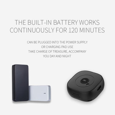 720P Mini Wearable Wifi Camera - 120 Degree Wide Angle - Black