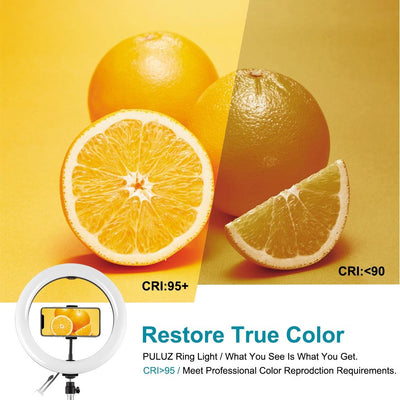 10.2 Usb Rgbw Led Ring Light with Tripod & Remote for Vlogging & Photography - Black