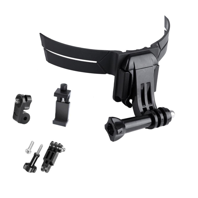 Helmet Mount Kit for Action Camera with Phone Clamp and Adapter