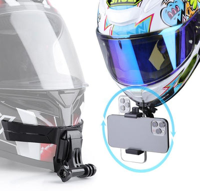 Helmet Mount Kit for Action Camera with Phone Clamp and Adapter