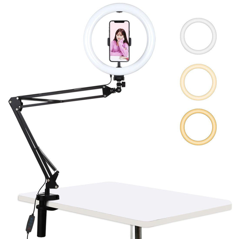 10.2 Ring Light With Usb 3 Modes Dual Colour Phone Clamp