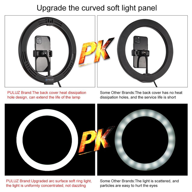10.2 Ring Light With Usb 3 Modes Dual Colour Phone Clamp