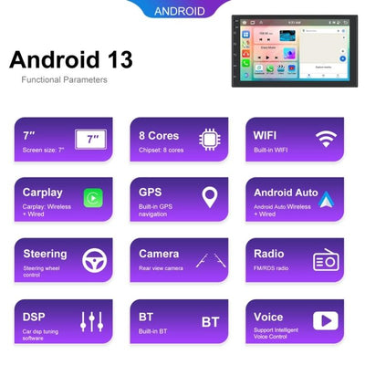 10.1 Inch Android 13.0 Carplay Navigation Monitor - Standard + Ahd Camera