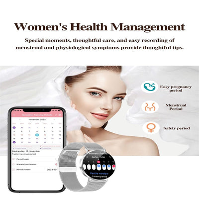 1.32 Inch Colour Screen Smart Watch With Bluetooth Call & Health Monitoring - Silver