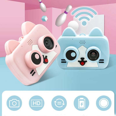2.0 Hd Screen Wifi Children's Digital Camera with 12mp Cartoon Design and Fun Photography - 2 Screen Wifi Cartoon Design Fun Photography - Sky Blue