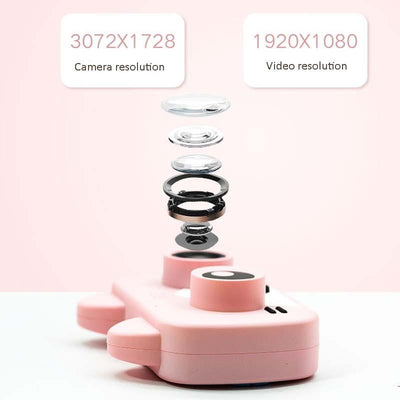 2.0 Hd Screen Wifi Children's Digital Camera with 12mp Cartoon Design and Fun Photography - 2 Screen Wifi Cartoon Design Fun Photography - Sky Blue