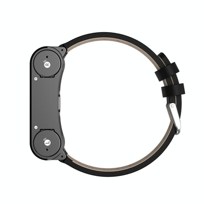 Bluetooth Headset Bracelet With Hr / Bp Monitoring & Temp. Measurement - Black
