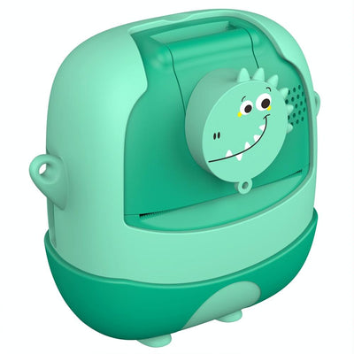 720P Hd Reversible Mini Digital Camera For Children - Cartoon Print - Green