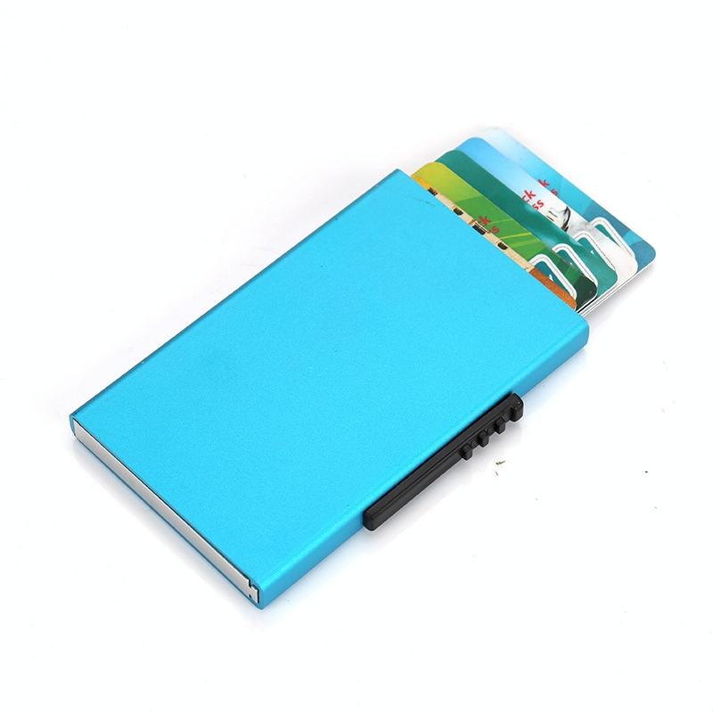 Aluminum Rfid Blocking Credit Card Holder - Blue