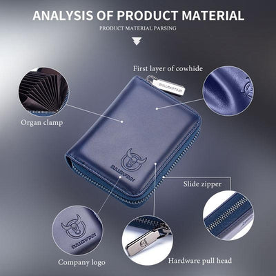 Men'S Leather Card Holder Casual Driver License Wallet - Yellow