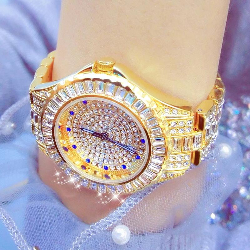 Diamond-inlaid Women Chain Watch - Elegant Jewelry - Silver Golden
