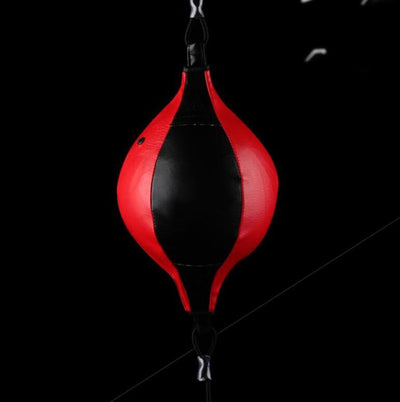 Adult Hanging Speed Ball For Boxing Fitness - Free Punching Bag - Drawstring Red & Black