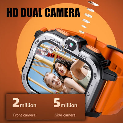 2.02 Inch Android 8.1 Full Network Wifi Card Bluetooth Smart Watch - Silver