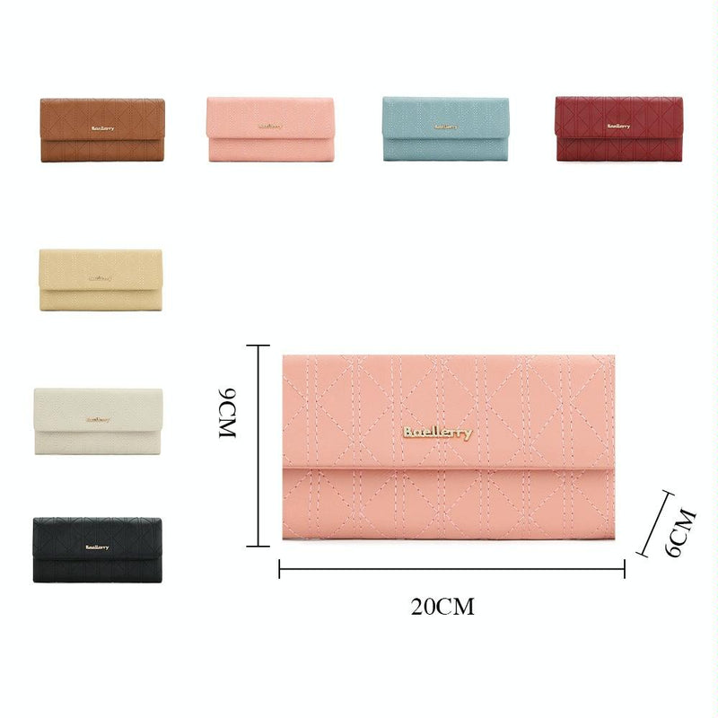 Large Capacity Magnetic Clutch Wallet for Women - Brown