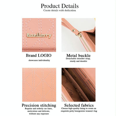 Large Capacity Magnetic Clutch Wallet for Women - Brown