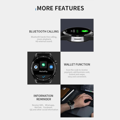1.39 Inch Ip67 Waterproof Health Monitoring Bluetooth Call Smart Watch With Nfc Payment - Grey