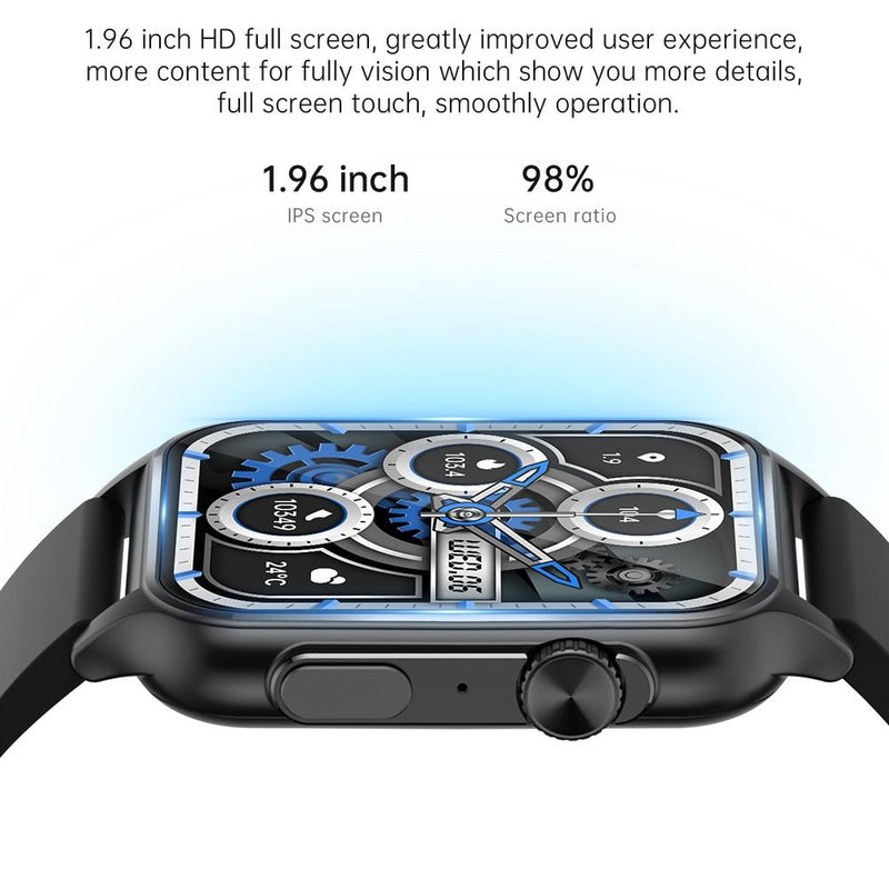 1.96 Inch Ips Screen Smart Watch Supports Bluetooth Calls / Blood Oxygen Monitoring - Gold
