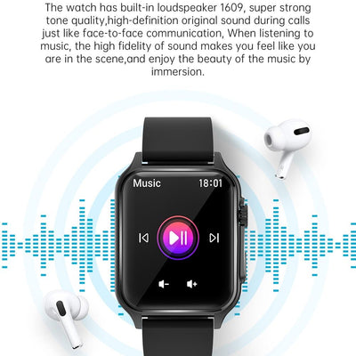 1.96 Inch Ips Screen Smart Watch Supports Bluetooth Calls / Blood Oxygen Monitoring - Gold