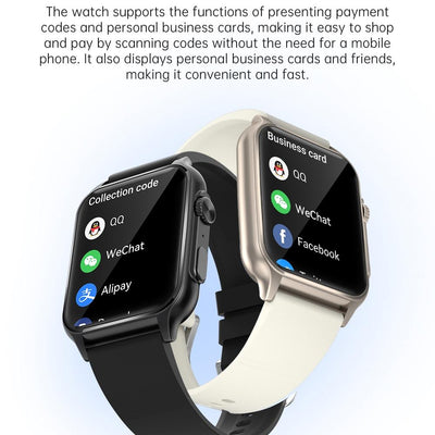 1.96 Inch Ips Screen Smart Watch Supports Bluetooth Calls / Blood Oxygen Monitoring - Gold