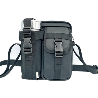 8 Leather Shoulder Mobile Phone Messenger Bag Casual Water Bottle Bag - Coffee