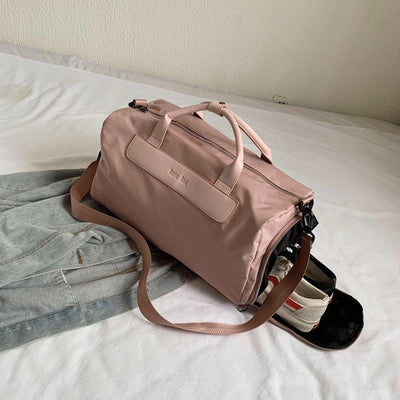 Large Sports Bag with Separate Shoe Compartment - Grey